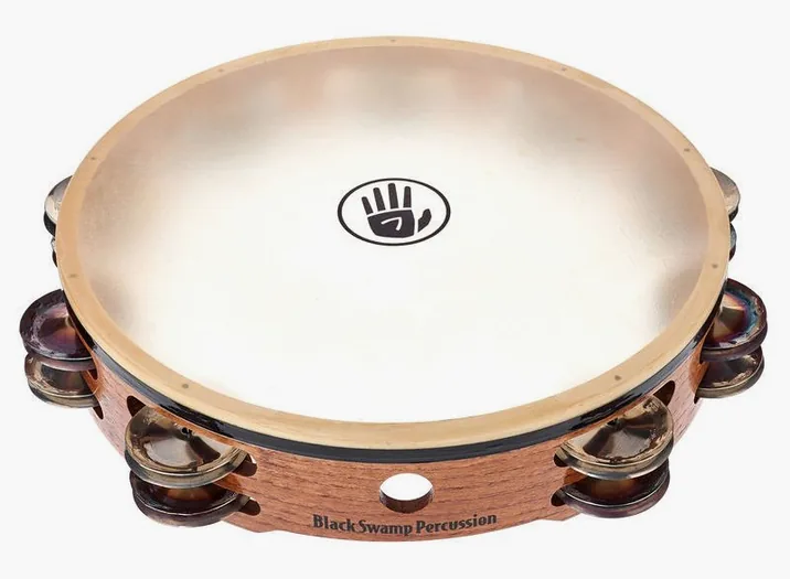 Black Swamp Percussion TC2 Tambourine, di fronte su sfondo neutro