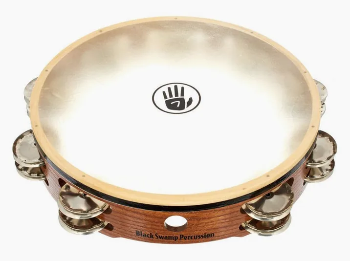 Black Swamp Percussion TD3 Tambourine, di fronte su sfondo neutro