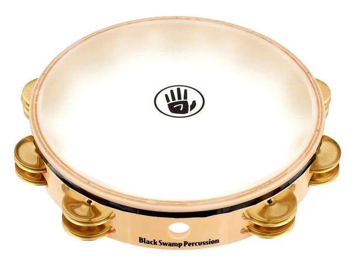 Black Swamp Percussion TDOV Tambourine, di fronte su sfondo neutro