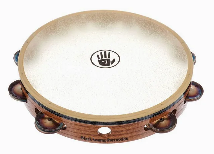 Black Swamp Percussion TS1 Tambourine, di fronte su sfondo neutro