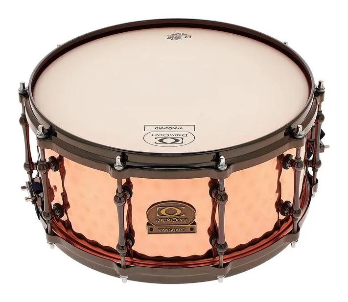 DrumCraft 14"x6,5" Vanguard Snare Copper, di fronte su sfondo neutro