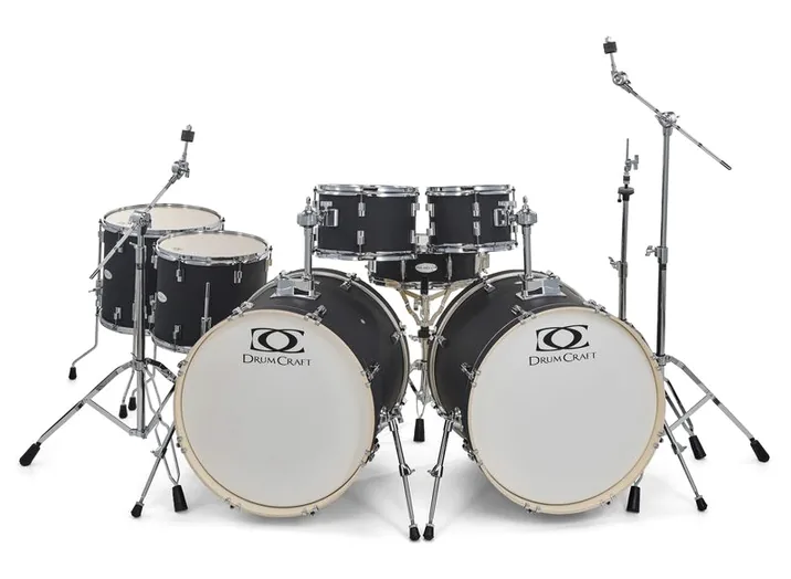 DrumCraft Series 3 Double Bass Set Black, su sfondo neutro