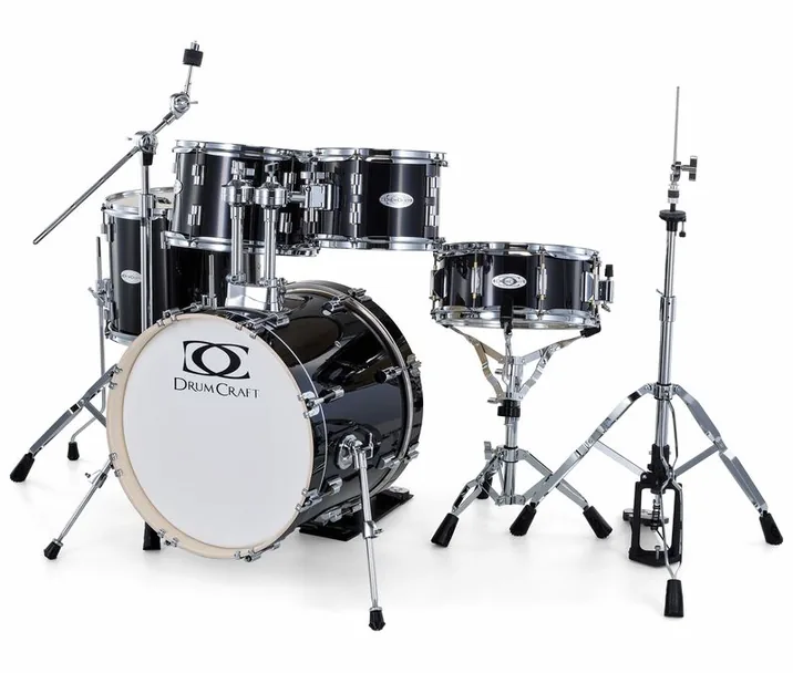 DrumCraft Series 3 Junior Set Black, su sfondo neutro