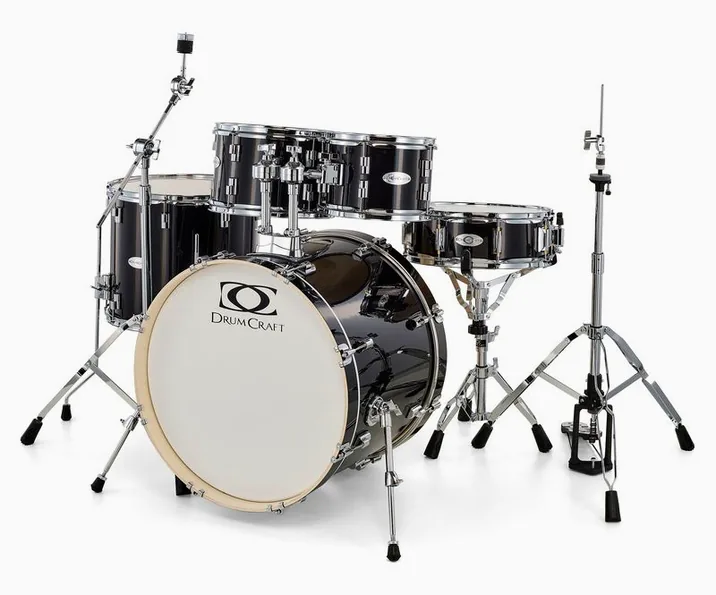DrumCraft Series 3 Standard Set Black, dettaglio frontale