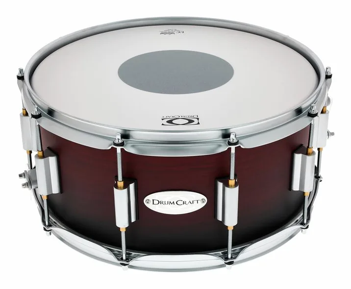 DrumCraft Series 6 14"x6,5" Snare -SBR, di fronte su sfondo neutro