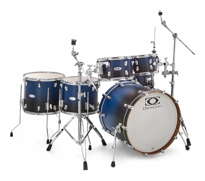 DrumCraft Series 6 2up 2down Blue Fade, vista frontale, photo 3