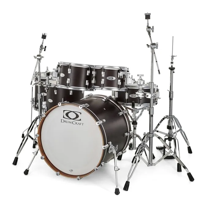 DrumCraft Series 6 2up 2down Satin Black, su sfondo neutro