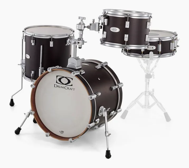 DrumCraft Series 6 Jazz Set Satin Black, vista frontale