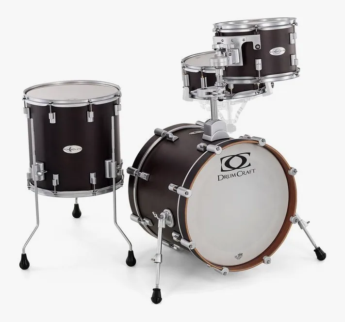 DrumCraft Series 6 Jazz Set Satin Black, vista frontale, photo 3