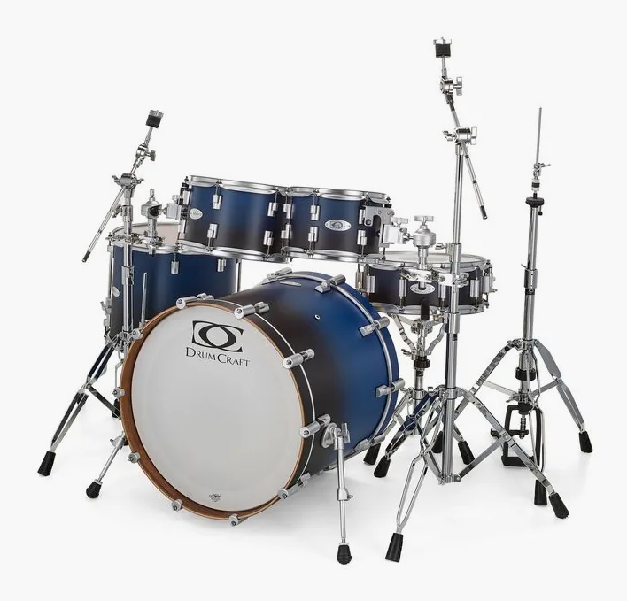 DrumCraft Series 6 Standard Blue Fade, di fronte su sfondo neutro