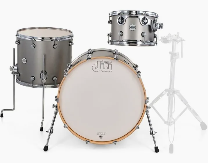 DW Design Titanium Satin 3pcs Kit, vista di tre quarti, photo 2