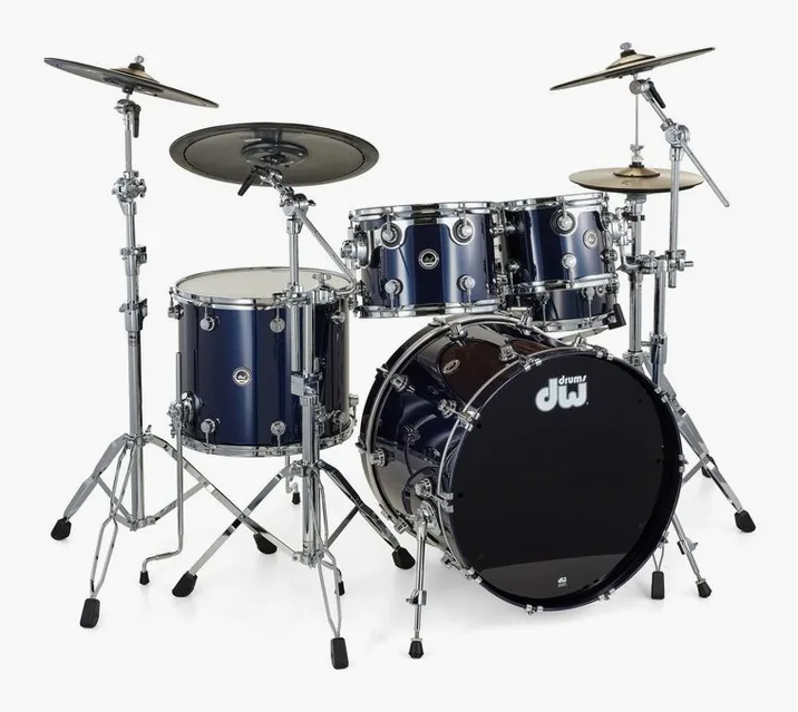 DW DWe E33 Drum Kit Midnight Blue, su sfondo neutro, photo 3