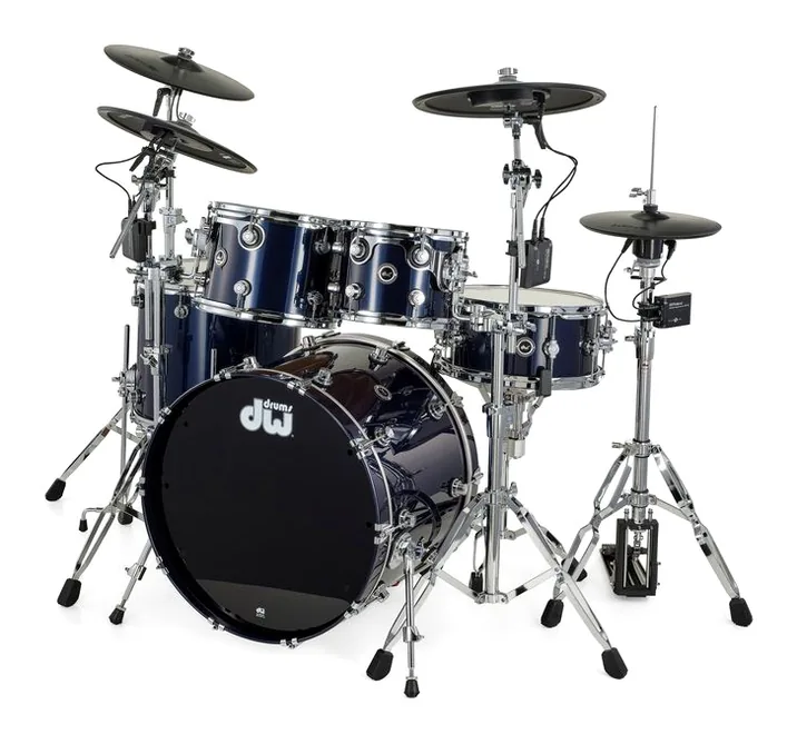DW DWe E33 V-Cymbal Drum Kit MB, di fronte su sfondo neutro