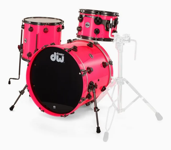 DW Lacquer Custom Neon Hot Pink, dettaglio frontale