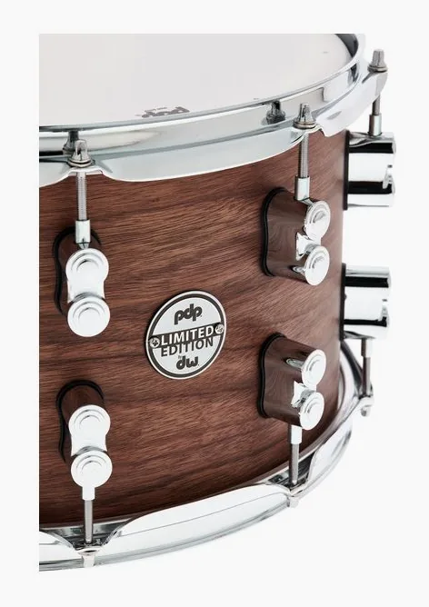 DW PDP 14"x08" Walnut Snare, vista di lato, photo 4