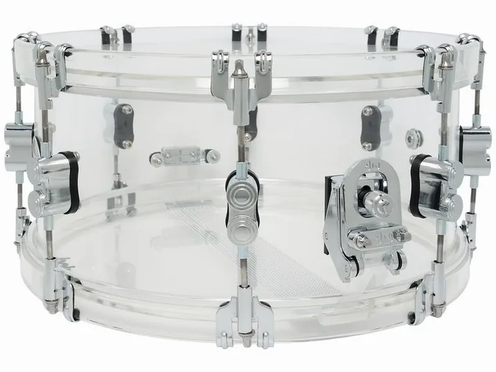 DW PDP 14"x6.5" SN Clear Acrylic, vista frontale, photo 2