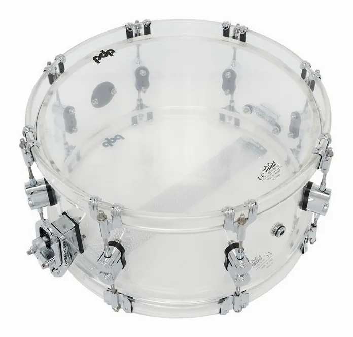 DW PDP 14"x6.5" SN Clear Acrylic, vista di tre quarti, photo 4