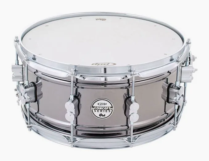 DW PDP 14"x6,5" Steel BN, dettaglio frontale