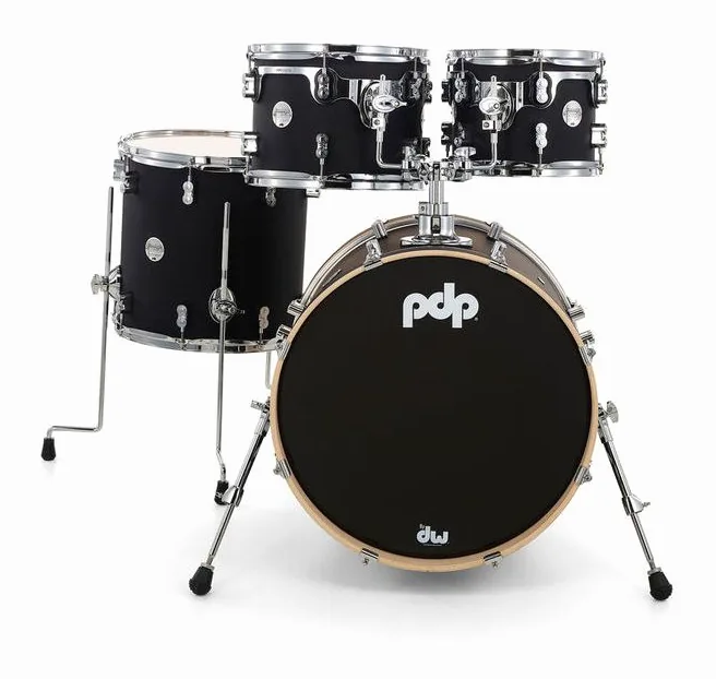 DW PDP CM4 Studio Satin Black, su sfondo neutro, photo 2