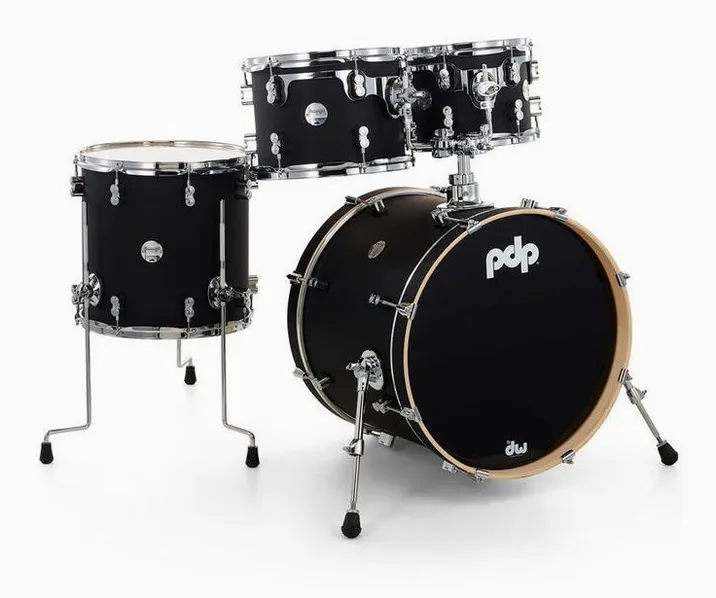 DW PDP CM4 Studio Satin Black, vista frontale, photo 3