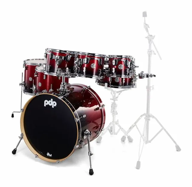 DW PDP CM7 Red to Black, vista frontale