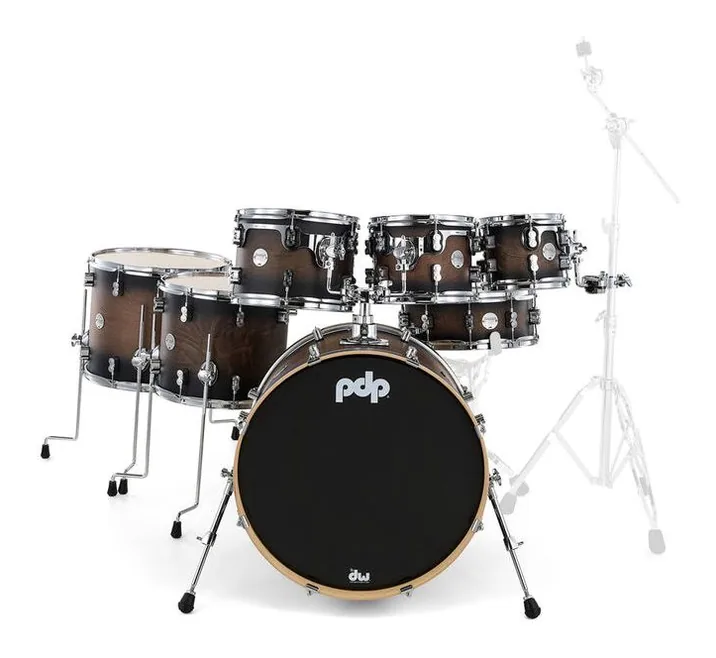 DW PDP CM7 Satin Charcoal B., vista frontale, photo 2