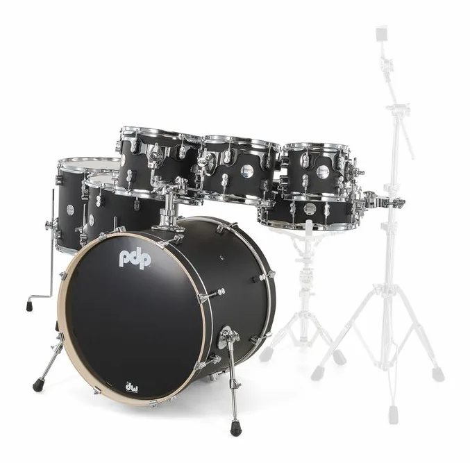 DW PDP CM7 Satin Black, vista frontale