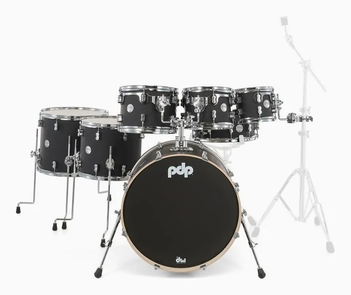 DW PDP CM7 Satin Black, vista frontale, photo 2