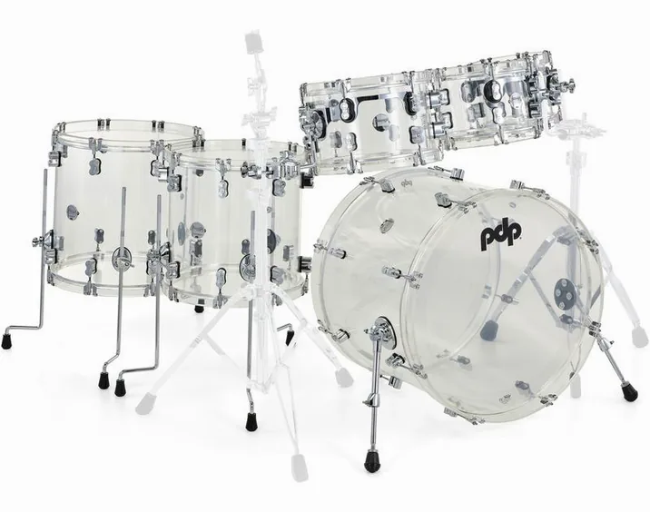 DW PDP Concept Clear Acrylic 6pc, vista di lato, photo 3
