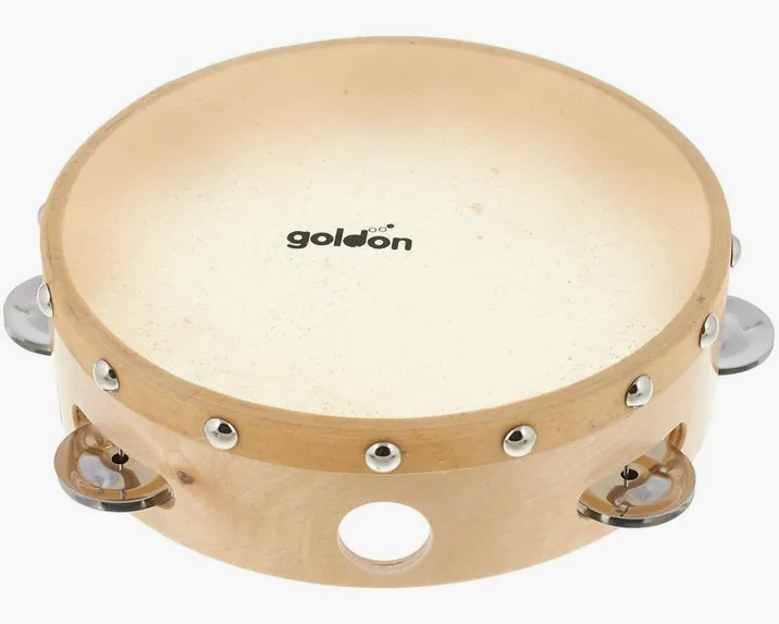 Goldon Tambourine 20 cm 35325, di fronte su sfondo neutro