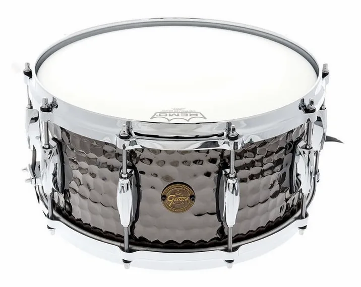 Gretsch Drums 14"x6,5" Black Hammered Snare, dettaglio frontale
