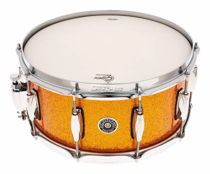 Gretsch Drums 14"x6,5" Snare Brooklyn Gold, di fronte su sfondo neutro