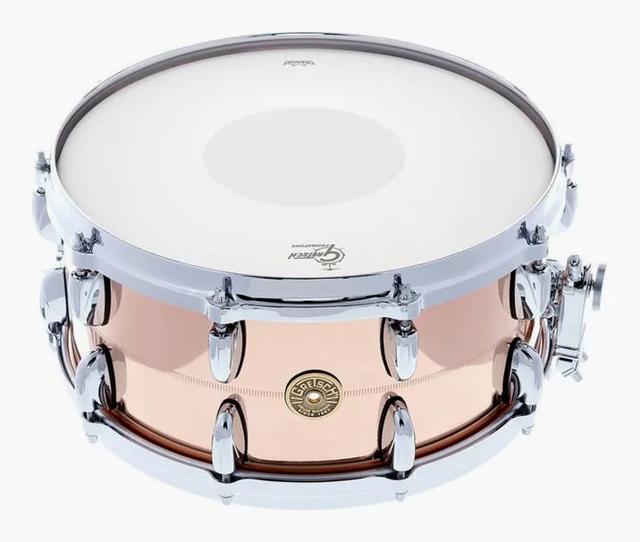 Gretsch Drums 14"x6,5" USA Bronze Snare Drum, dettaglio frontale