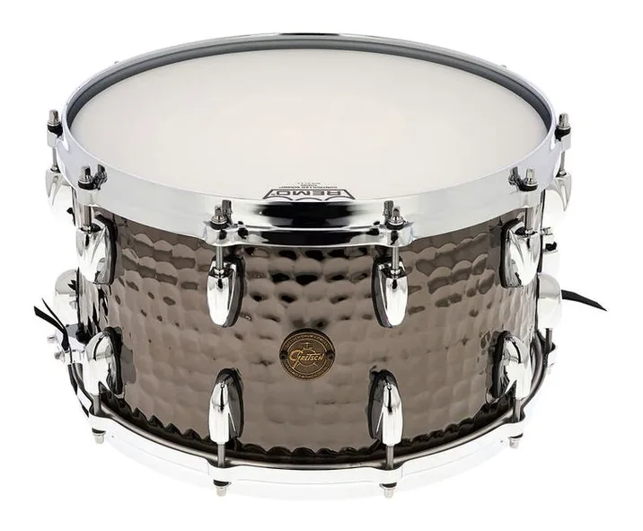Gretsch Drums 14"x8" Black Hammered Snare, vista frontale