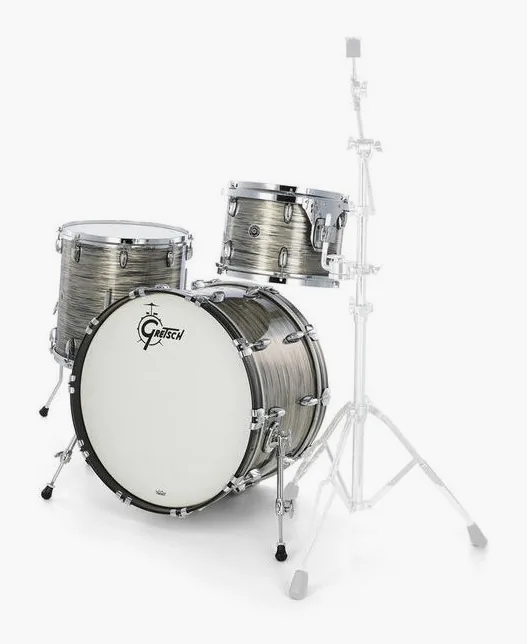 Gretsch Drums Brooklyn Rock Grey Oyster, di fronte su sfondo neutro