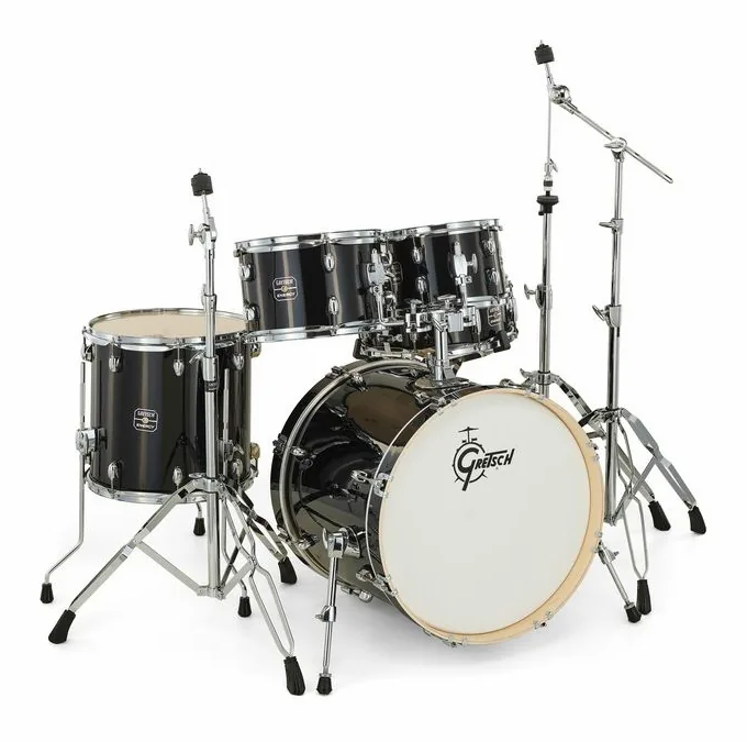 Gretsch Drums Energy Black 5-piece HWP, su sfondo neutro, photo 3