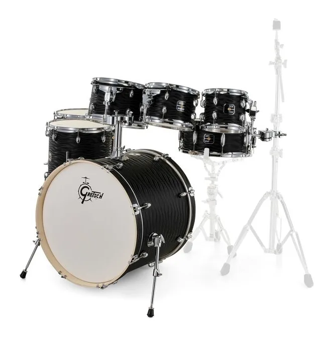 Gretsch Drums Energy Black Fame 7pcs Set, dettaglio frontale