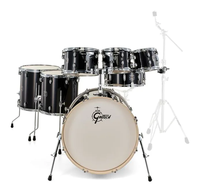 Gretsch Drums Energy Black Sparkle 7pcs Set, vista di lato, photo 2