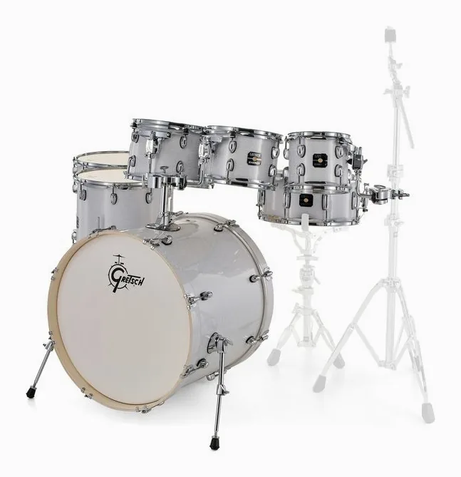 Gretsch Drums Energy White Pearl 7pcs Set, dettaglio frontale