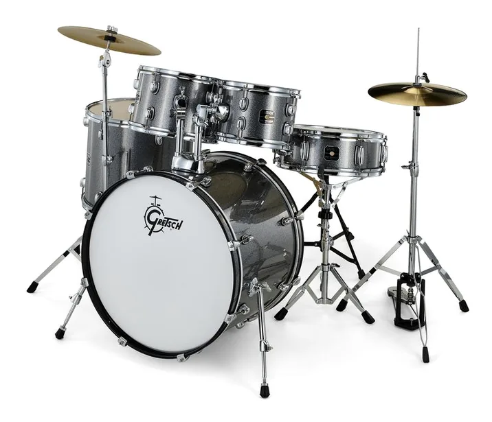 Gretsch Drums Renegade 20" Grey Sparkle, di fronte su sfondo neutro