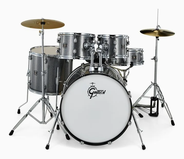 Gretsch Drums Renegade 20" Grey Sparkle, vista di tre quarti, photo 2