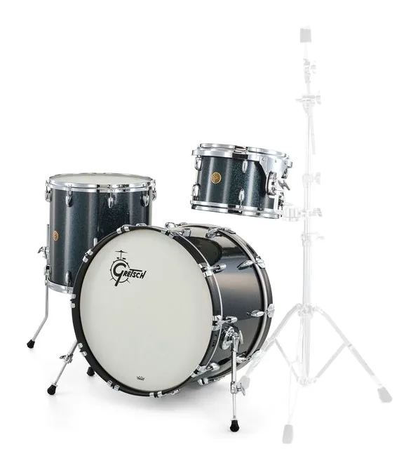 Gretsch Drums US Custom 22 Black Sparkle, su sfondo neutro