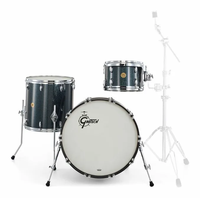 Gretsch Drums US Custom 22 Black Sparkle, vista dall'alto, photo 2