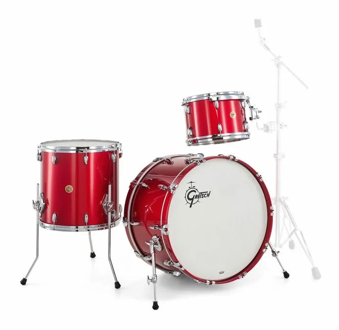 Gretsch Drums US Custom 24 Candy Apple Red, vista di tre quarti, photo 3