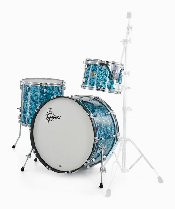 Gretsch Drums US Custom 24 Turquoise Pearl, su sfondo neutro