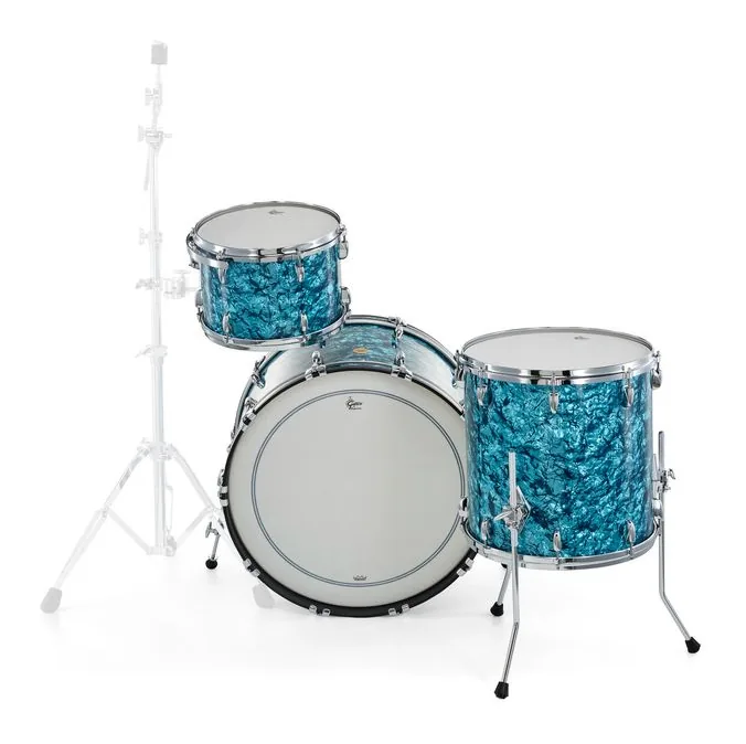Gretsch Drums US Custom 24 Turquoise Pearl, vista frontale, photo 4