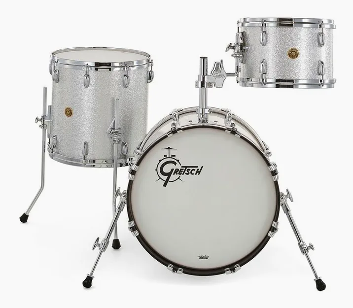 Gretsch Drums USA Custom 18 Silver Sparkle, su sfondo neutro, photo 2