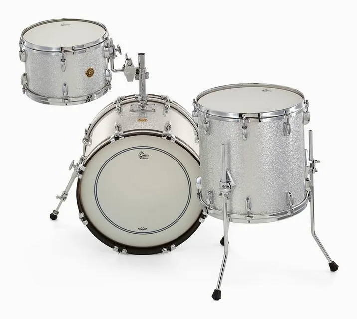 Gretsch Drums USA Custom 18 Silver Sparkle, vista frontale, photo 4