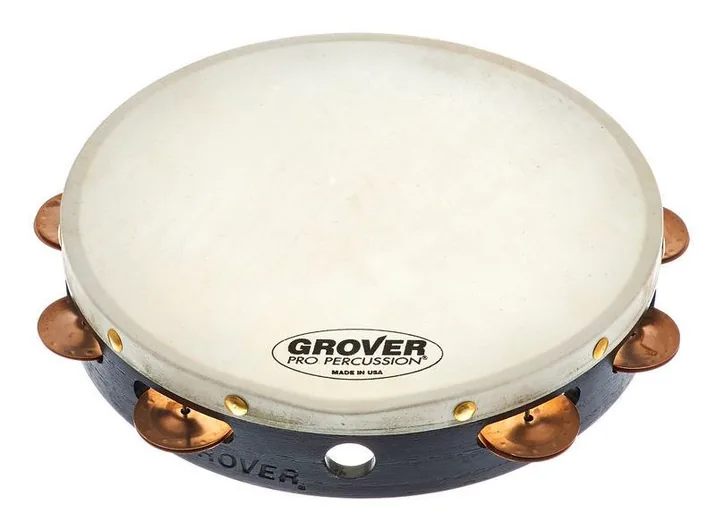 Grover Pro Percussion T1/BC Tambourine, di fronte su sfondo neutro