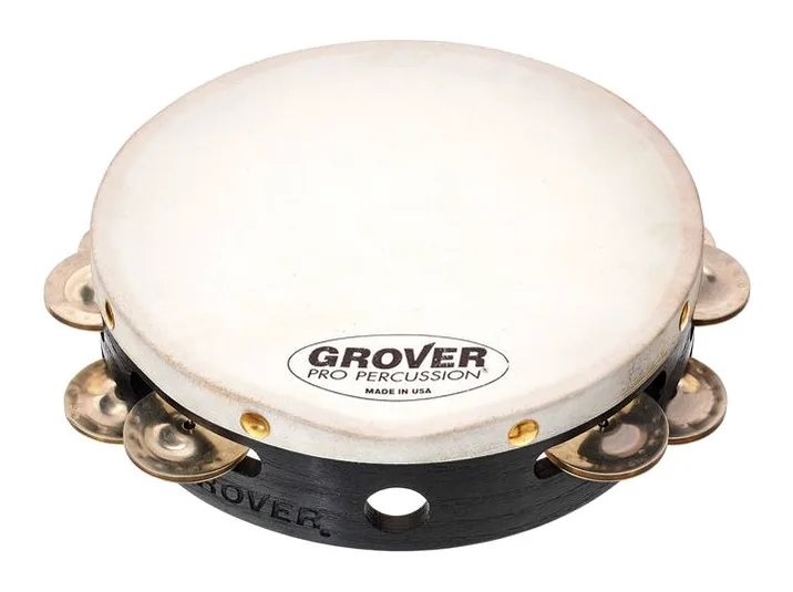 Grover Pro Percussion T2/GS-8 Tambourine, di fronte su sfondo neutro